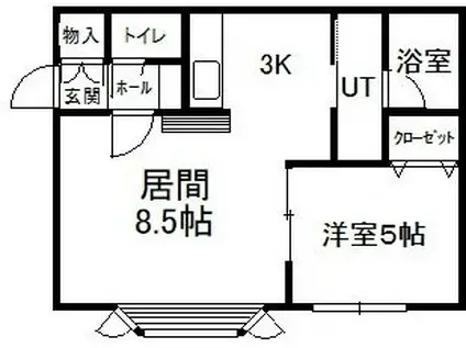 コムフォートI(1LDK/2階)の間取り写真