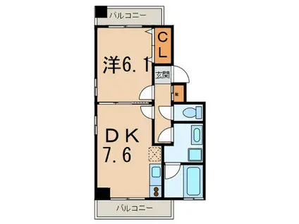 カルム播磨坂(1DK/3階)の間取り写真