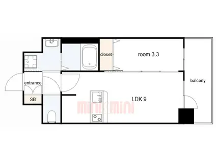 アドバンス神戸パーチェ(1LDK/2階)の間取り写真