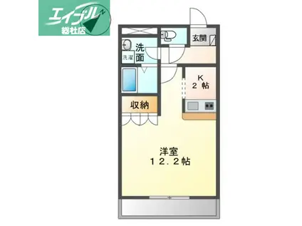 エクセラン(1K/1階)の間取り写真