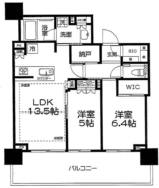 ベイシティタワーズ神戸ウエスト(2LDK/25階)の間取り写真