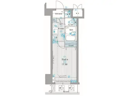 ガラ・ステージ森下(1K/5階)の間取り写真