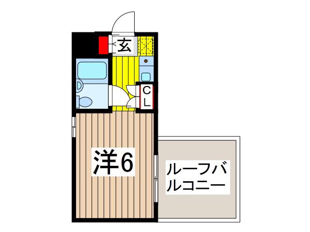 古内ビル(ワンルーム/2階)の間取り写真