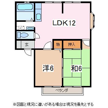 サンライフ希望(2LDK/1階)の間取り写真