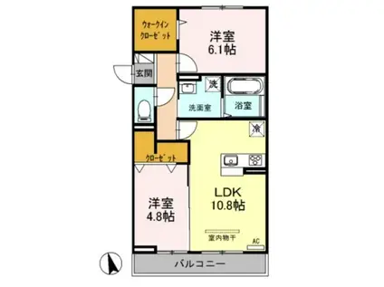 ブラウンヒルズ(2LDK/3階)の間取り写真