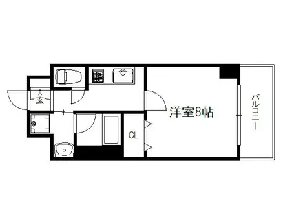 ベラジオ京都洛南II(1K/4階)の間取り写真