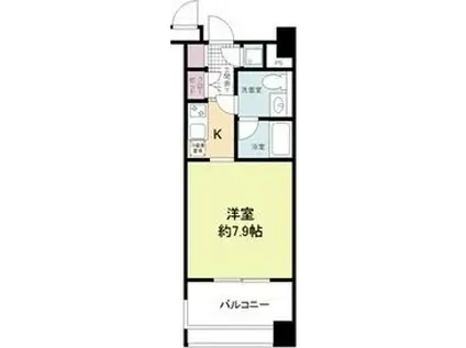 レジディア江坂(ワンルーム/3階)の間取り写真