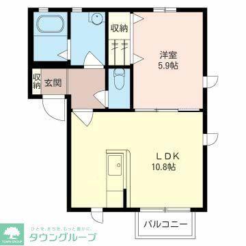 サンドミール(1LDK/2階)の間取り写真