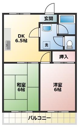 村瀬マンション(2DK/2階)の間取り写真