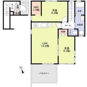 吉祥寺東町2丁目(2LDK/2階)の間取り写真