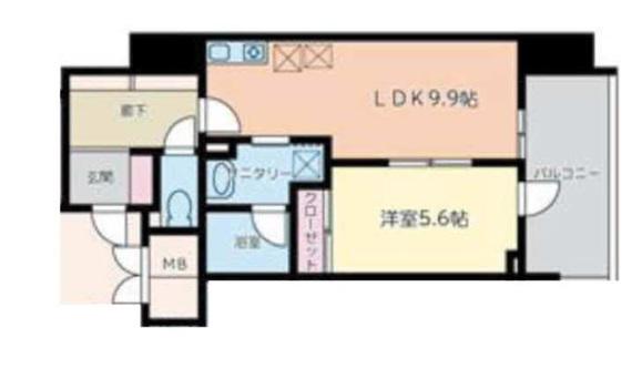 ラ・フォンテ立町(1LDK/9階)の間取り写真