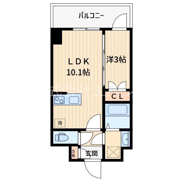 LIME RESIDENCE KAWAGUCHI イースト(1LDK/3階)の間取り写真