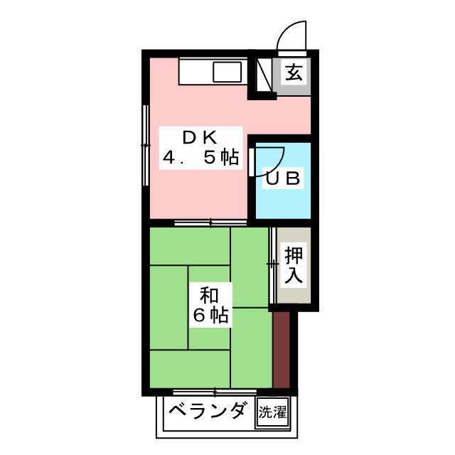 日野ビル(1DK/3階)の間取り写真