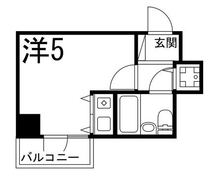 朝日プラザサウスコア姫路(ワンルーム/6階)の間取り写真