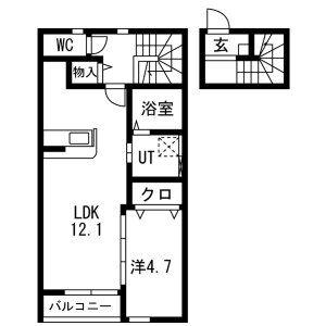 RETRO BASE(1LDK/2階)の間取り写真