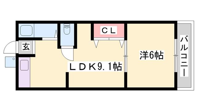 MISTRAL白国(1LDK/2階)の間取り写真