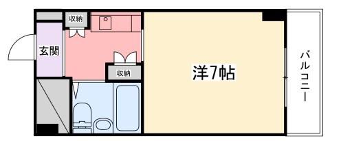飾磨中村コーポ(ワンルーム/4階)の間取り写真