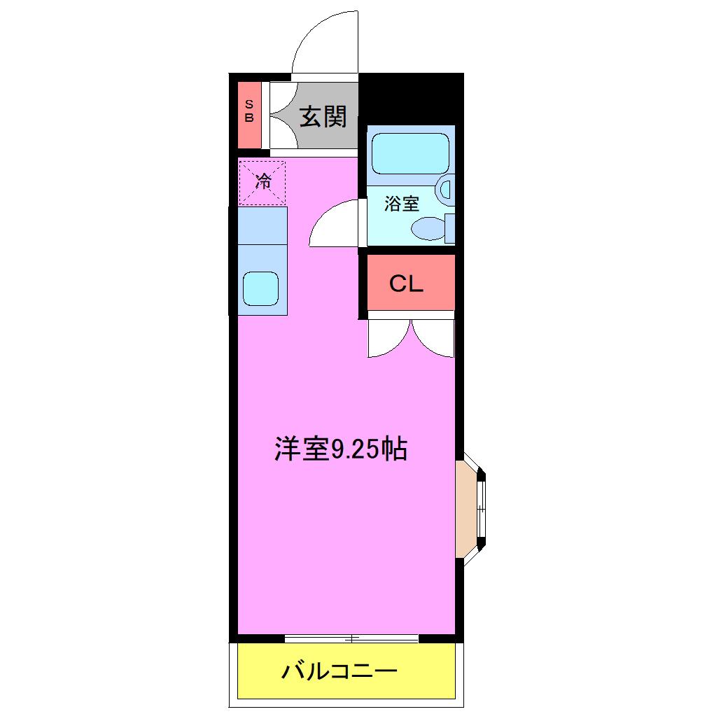 加賀ハイツ(ワンルーム/1階)の間取り写真