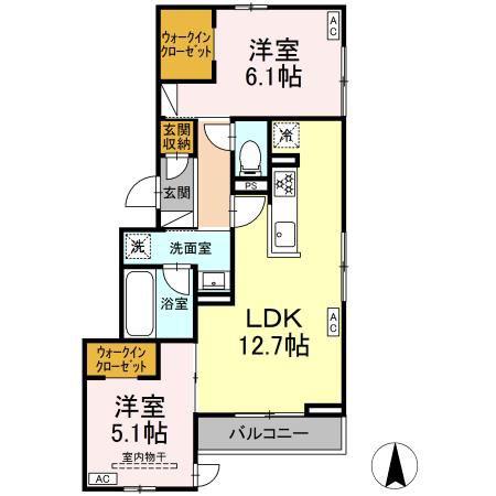 DーROOM長泉町竹原PJ 工事(2LDK/2階)の間取り写真
