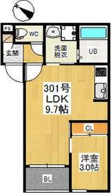 REGALEST リバーサイド新富(1LDK/3階)の間取り写真