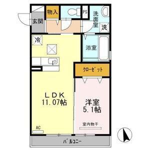 エトワール上杉(1LDK/1階)の間取り写真