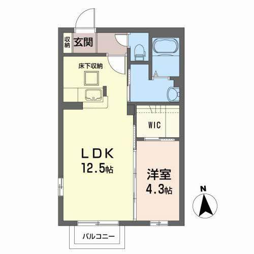 シャーメゾンK3(1LDK/1階)の間取り写真