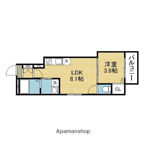 YUMAISON ウエスト(1LDK/1階)の間取り写真