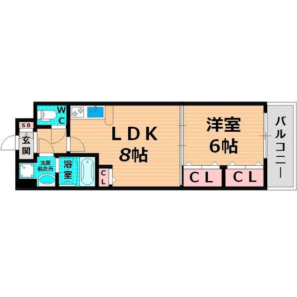 アーバンフラッツ城東(1LDK/5階)の間取り写真
