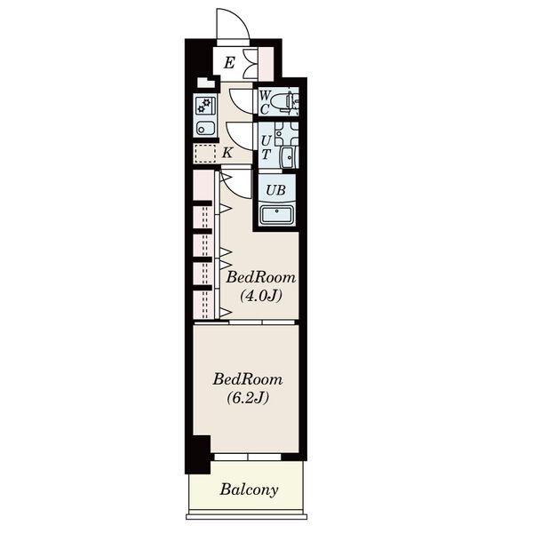 S-RESIDENCE六番町(2K/2階)の間取り写真