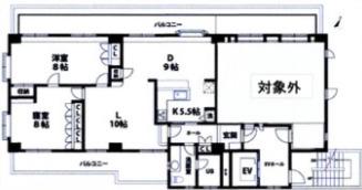 天王町ビル(2LDK/5階)の間取り写真