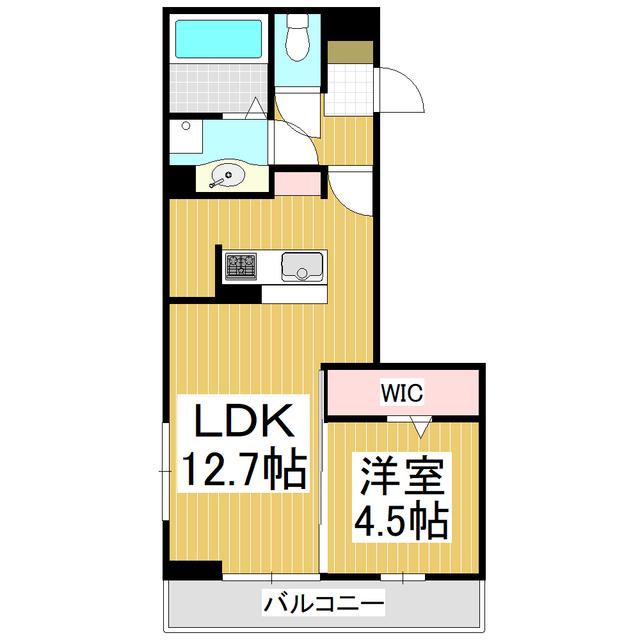 THREE(1LDK/3階)の間取り写真