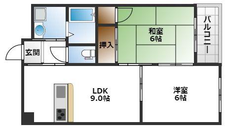 デイグラン桃山台(2LDK/2階)の間取り写真