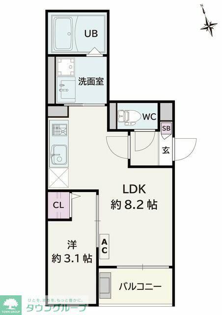 JACK KASUMIGASEKIHIGASHII(1LDK/2階)の間取り写真