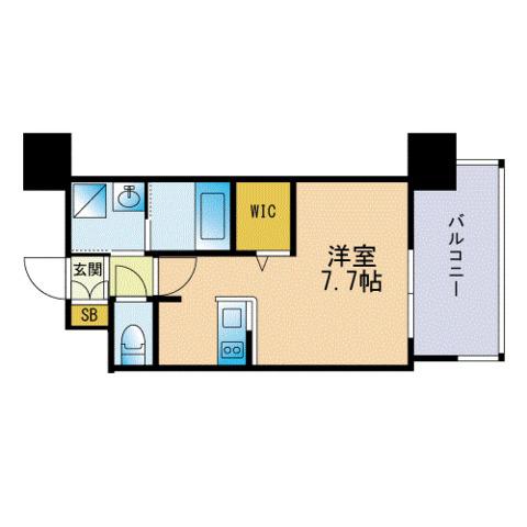 エンクレスト天神SIDE(1K/3階)の間取り写真