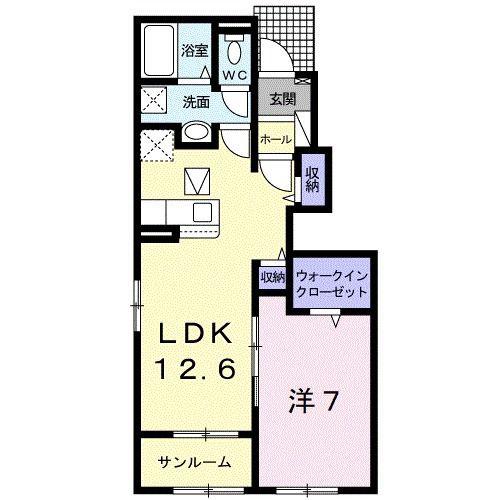 レスペデーザII(1LDK/1階)の間取り写真