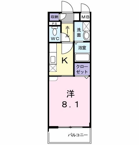 フリーデ K.I・1(1K/1階)の間取り写真