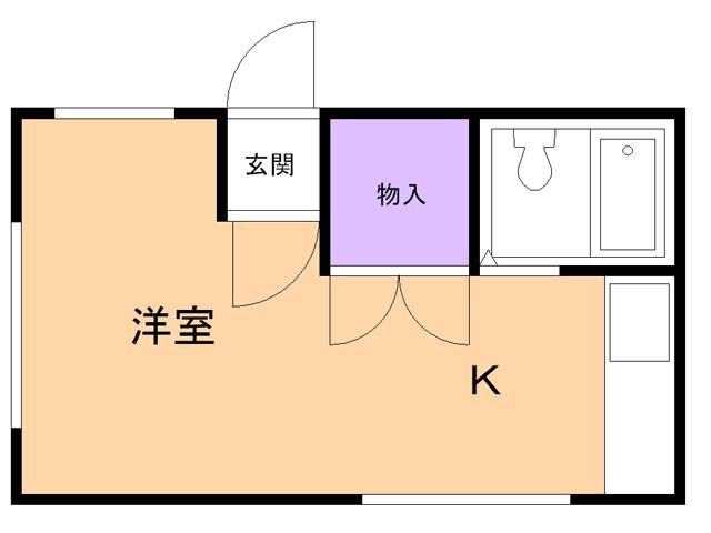 山手レジデンス(1K/1階)の間取り写真