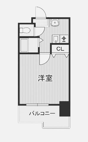 アリエス城野(1K/5階)の間取り写真