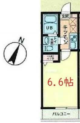 プラナス西谷I(1K/2階)の間取り写真