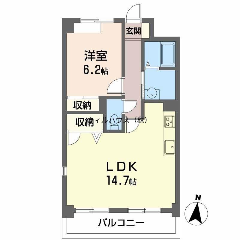 スクエアエムズ(1LDK/3階)の間取り写真