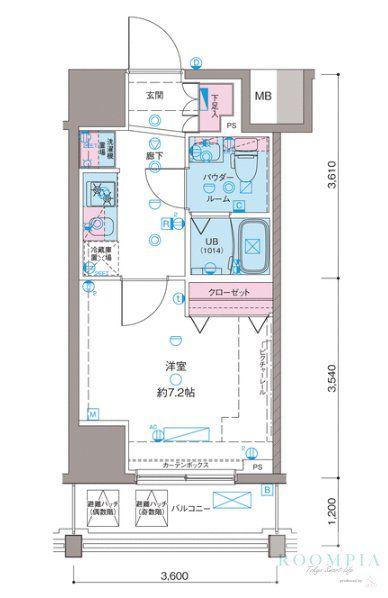 ガリシア新宿ノースII(1K/5階)の間取り写真