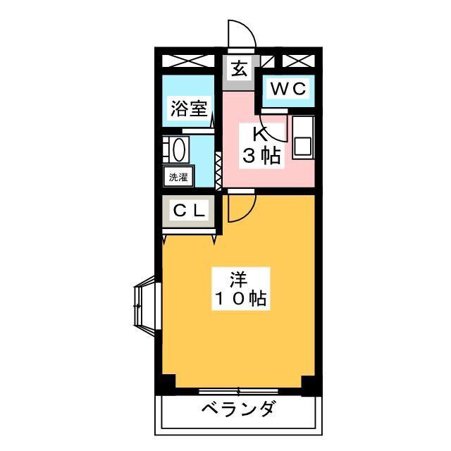FEIN 河八(1K/2階)の間取り写真
