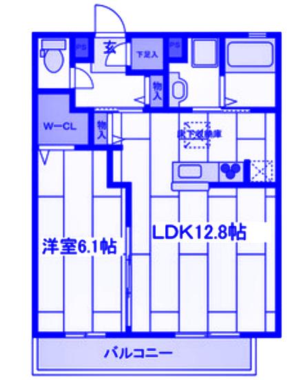 RICHESSE DWELL 溝の口(1LDK/1階)の間取り写真