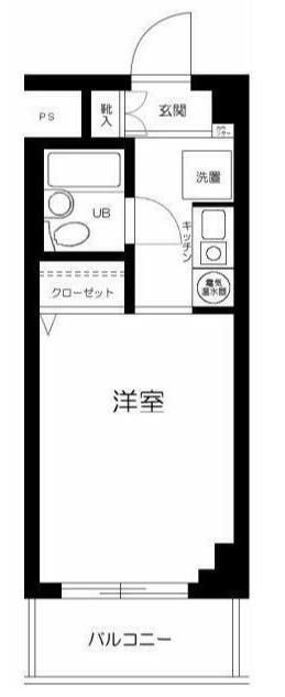 グランデール上野(1K/4階)の間取り写真
