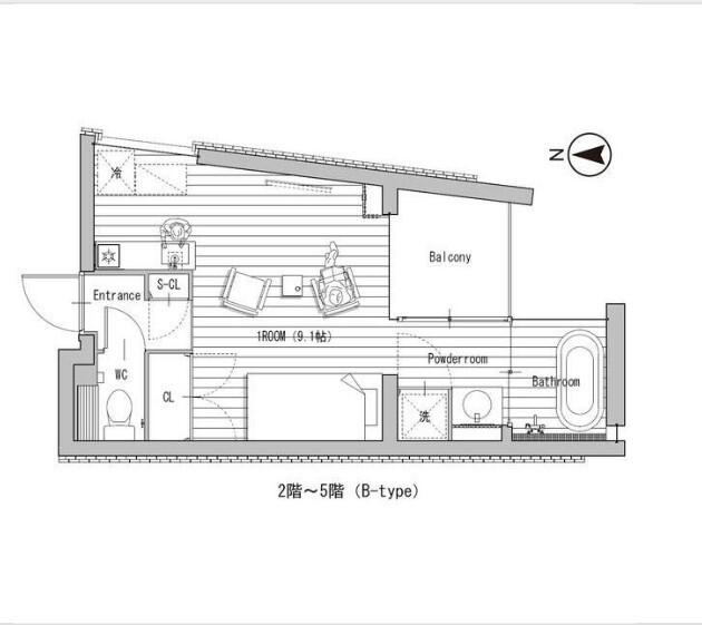 T-ステージ新栄(ワンルーム/2階)の間取り写真