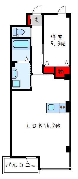 ユニヴァリィ オリゼ-(1LDK/3階)の間取り写真