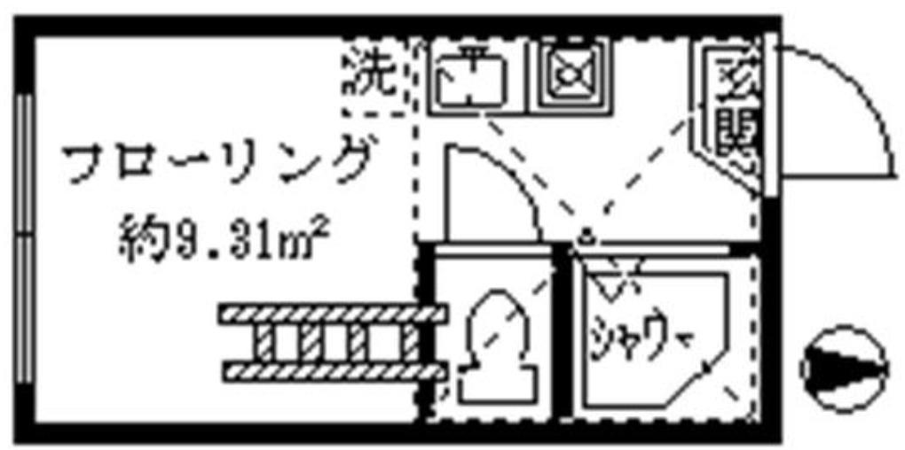 フェリスリップル(ワンルーム/1階)の間取り写真
