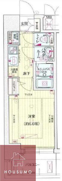 プレサンス梅田北オール(1K/2階)の間取り写真