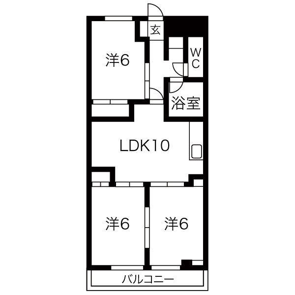 コーニッシュ西中島(3LDK/7階)の間取り写真