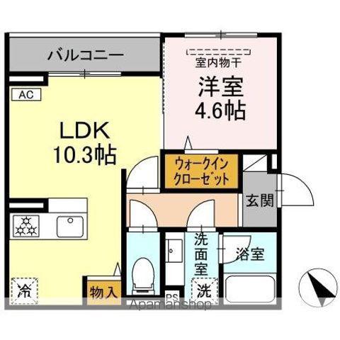 D-BLOOM COURT(1LDK/3階)の間取り写真